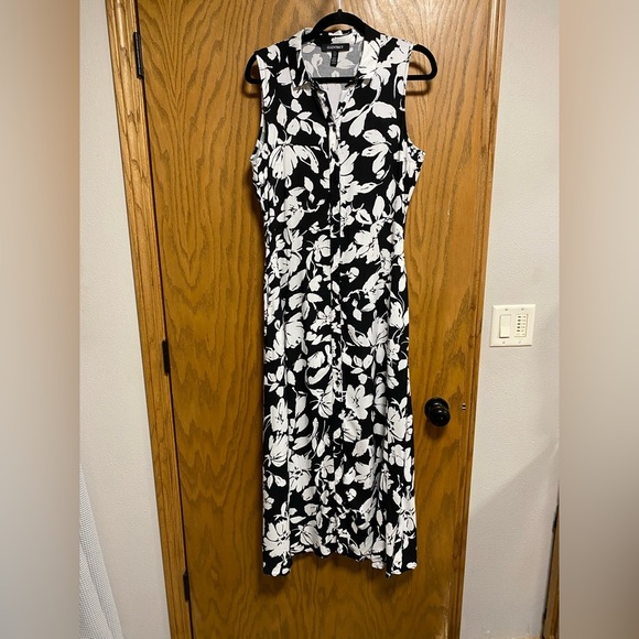 Women's Ellen Tracy Sleeveless Shirt Dress W/Pockets - SIZE S - MISSING BELT - Picture 9 of 13